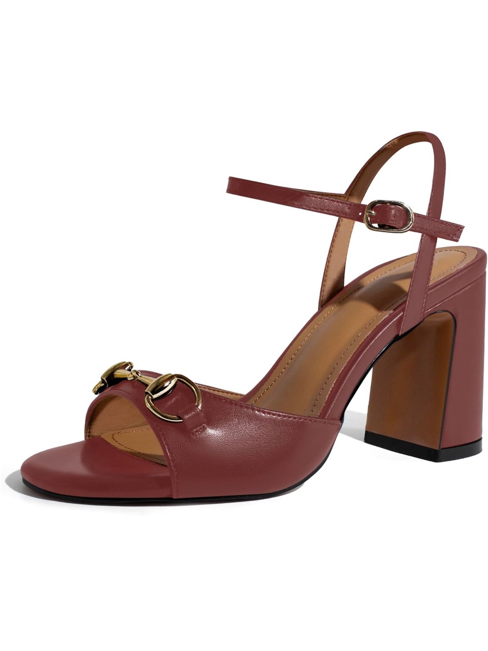 NEW Women Fashion High Block Heel Shoes Strappy with Buckle Fashion Studded